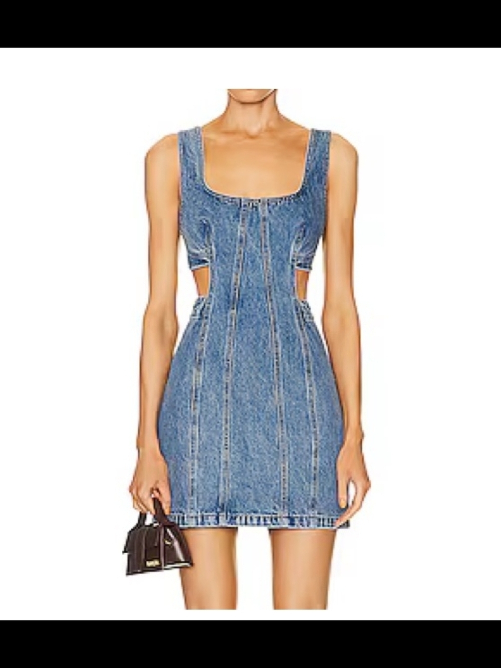 GRLFRND Revolve Denim Cutout Mini Dress - Blue